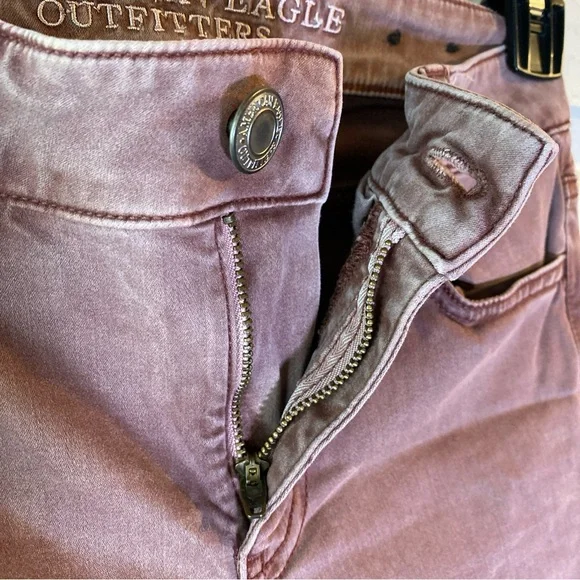 American Eagle Women 0 Jeggings Jeans Super Stretch AEO Sateen Low Rise Pockets - Picture 5 of 16